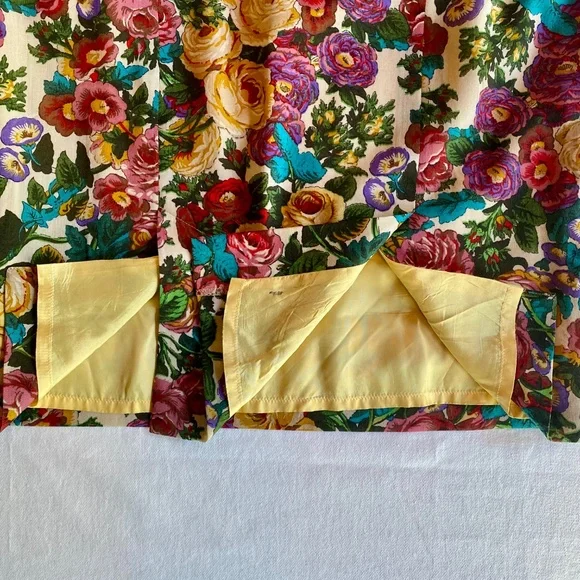 Vintage Geiger Knee Length Floral Skirt Sz 40/US 8 Cottagecore Romantic Summer - Picture 9 of 13
